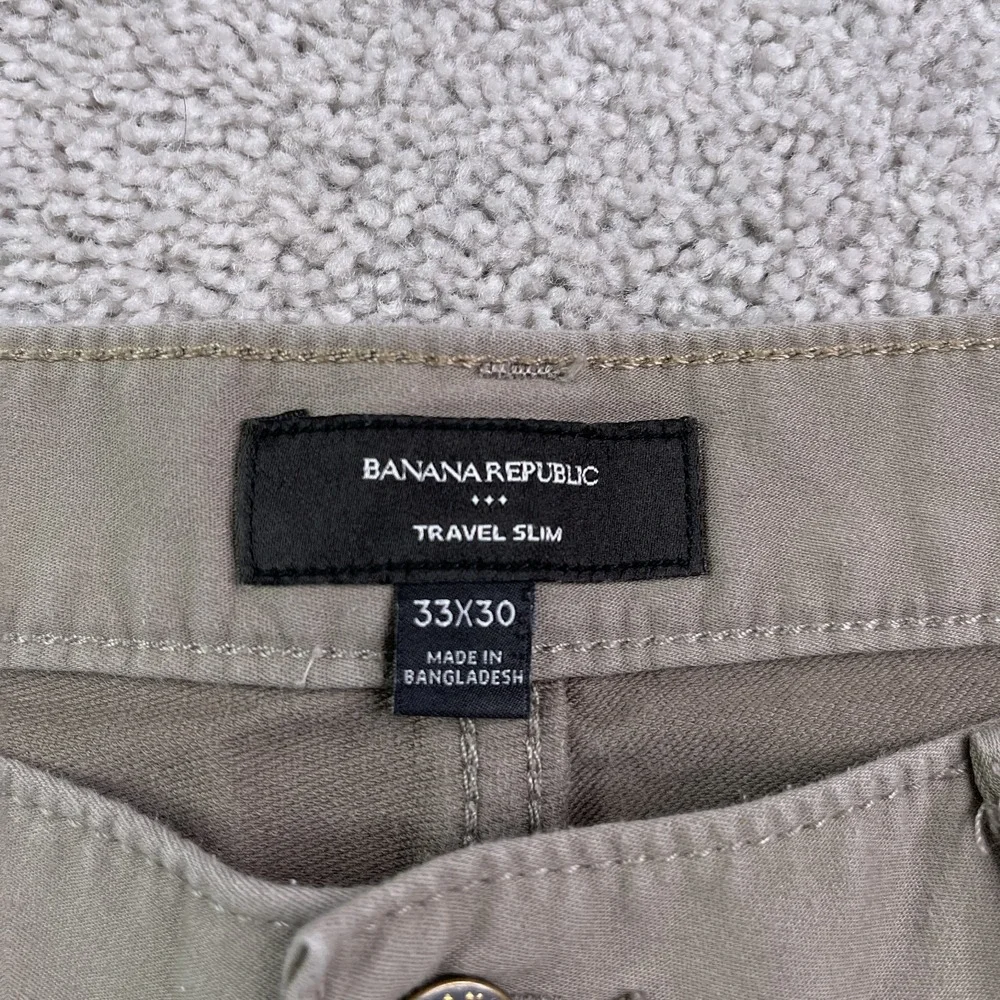 Banana Republic Pants Mens 33x30 Tan Travel Slim Fit Washwell Chino Commuter